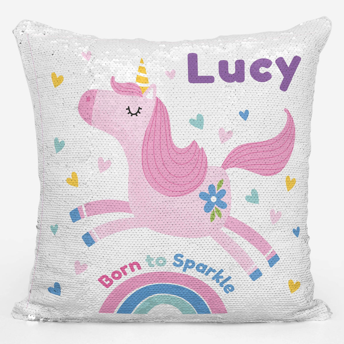 Unicorn sequin new arrivals cushion personalised