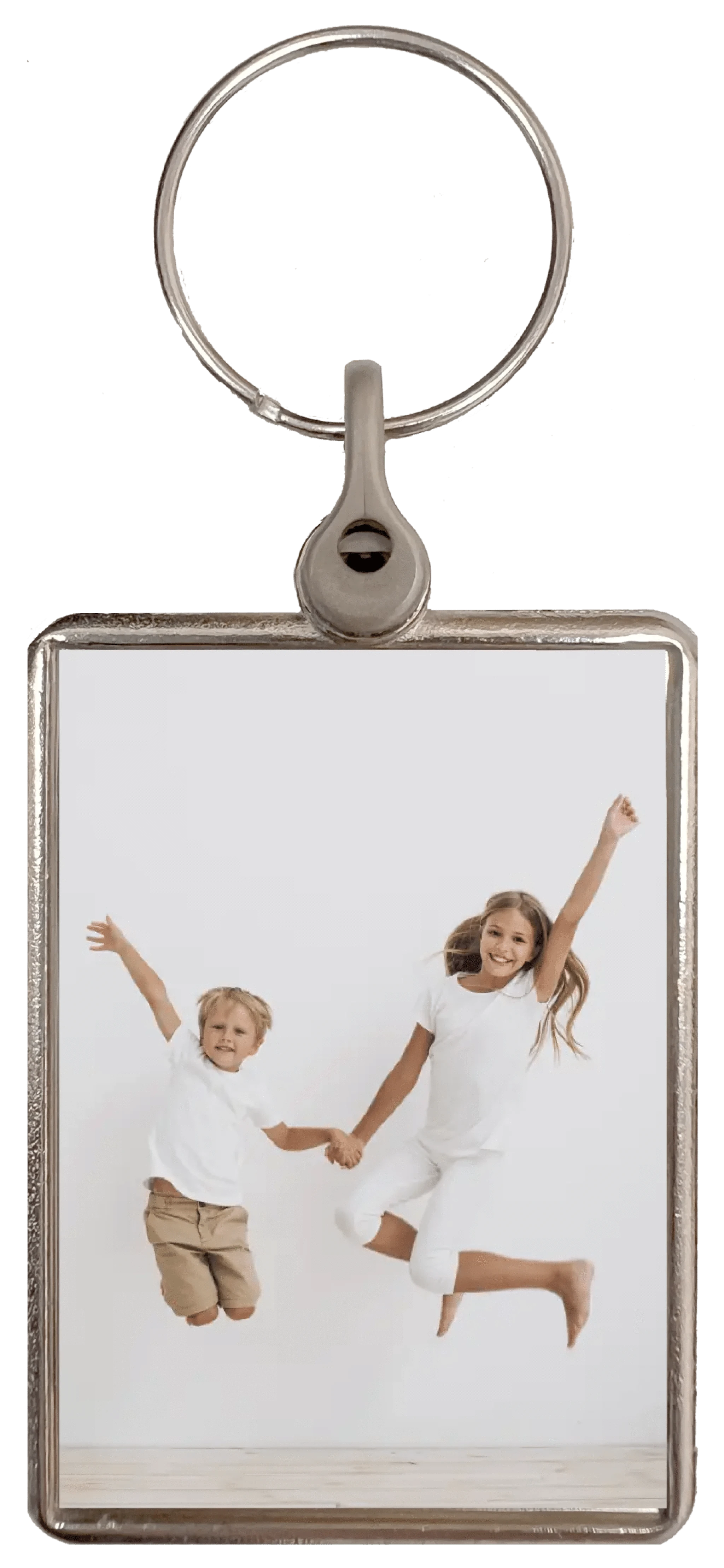 Crystal Dome Chrome Keyring Photo Upload