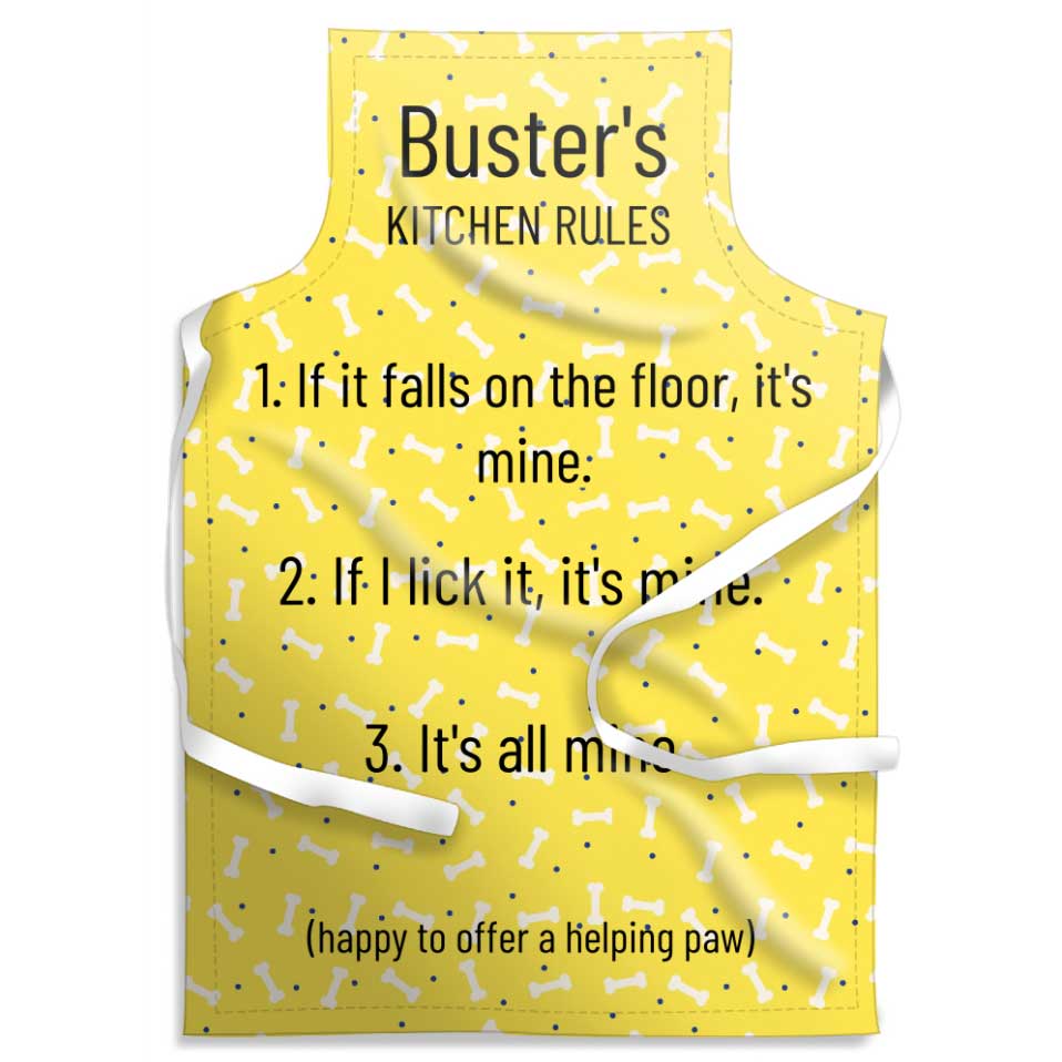 Adults Dog's Kitchen Rules Personalised Apron