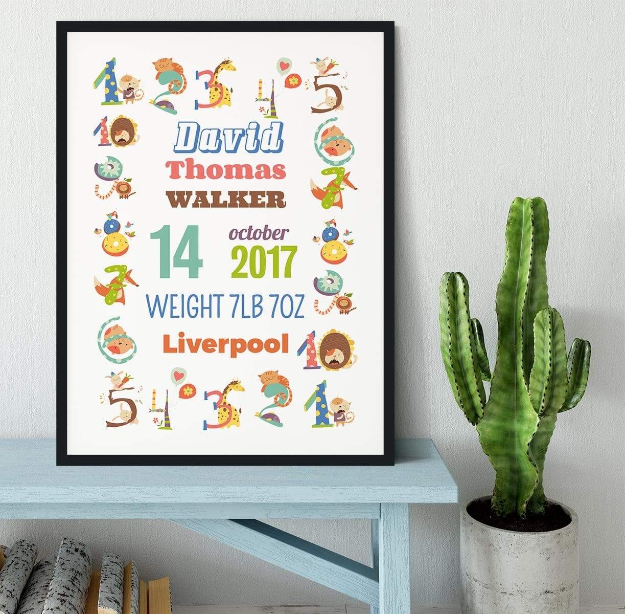 Animal Numbers New Baby Framed Print