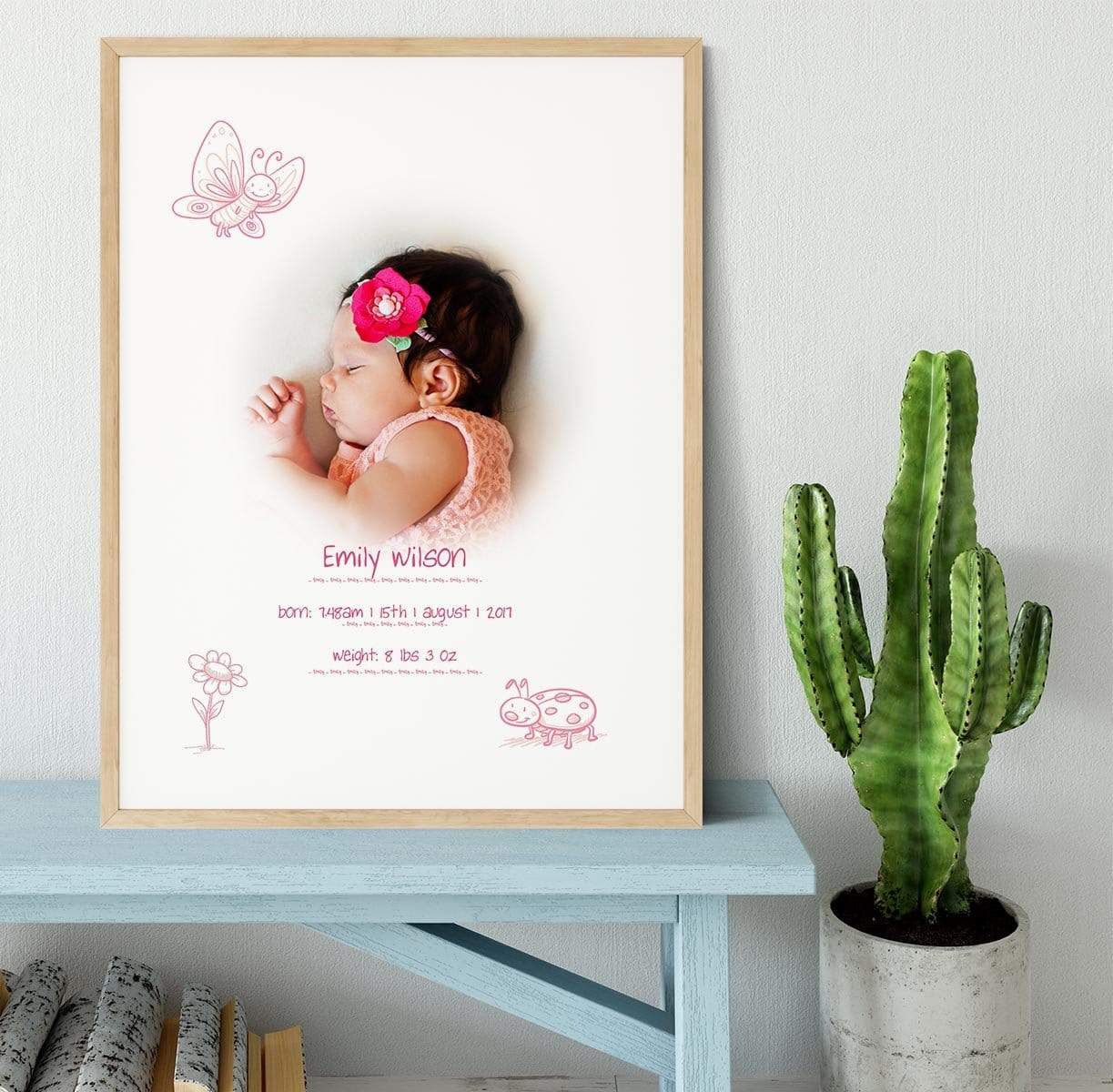 Baby Girl Sketch Framed Print