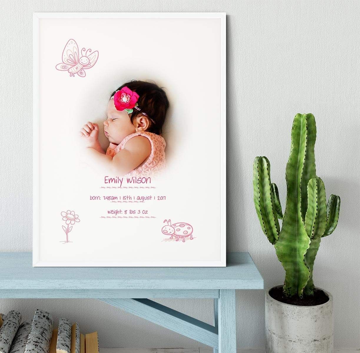 Baby Girl Sketch Framed Print