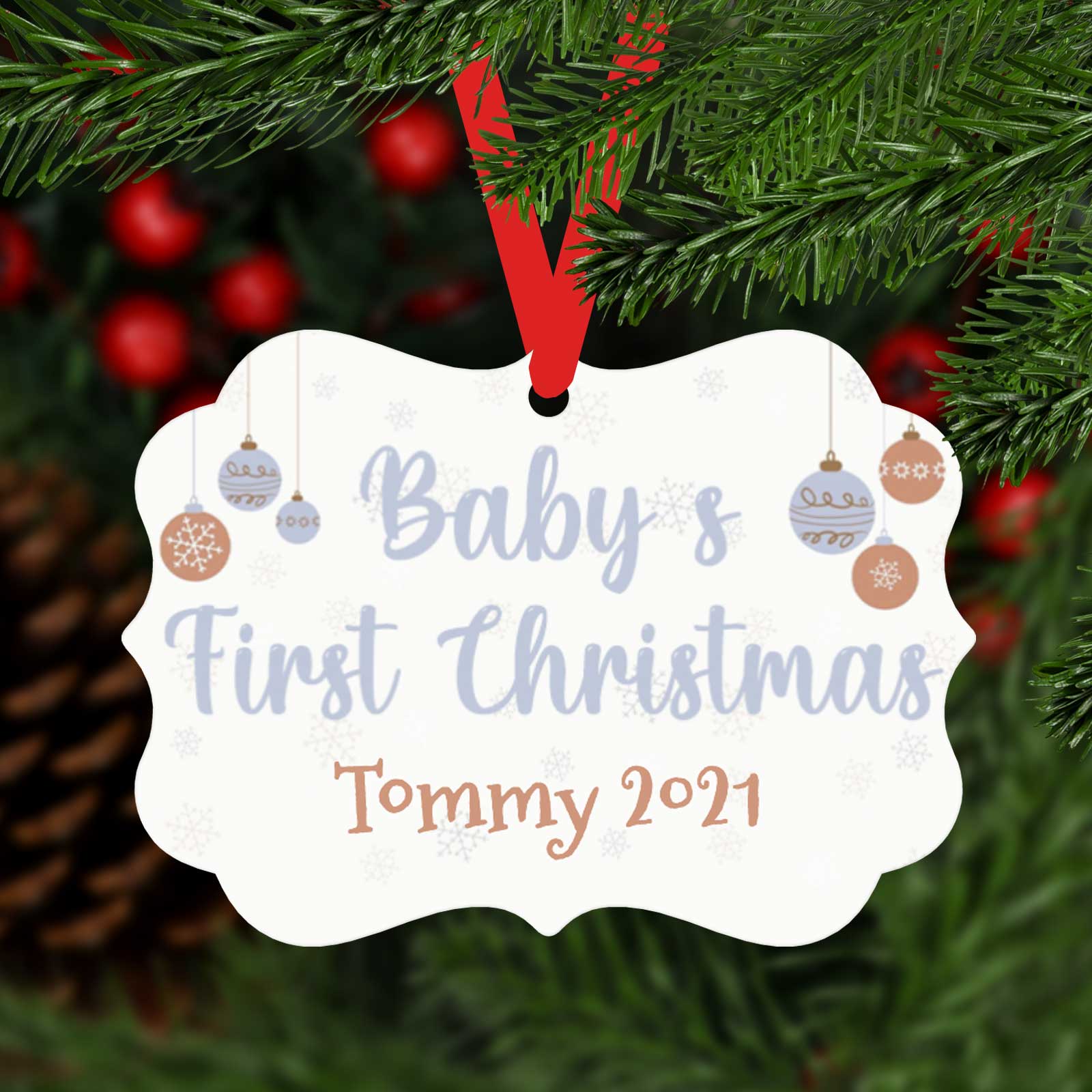 Baby's First Christmas Personalised Christmas Ornament