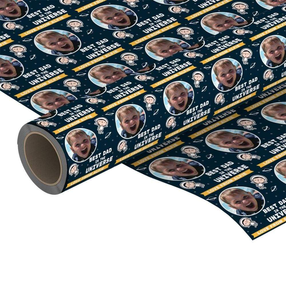 Best Dad In The Universe Personalised Wrapping Paper