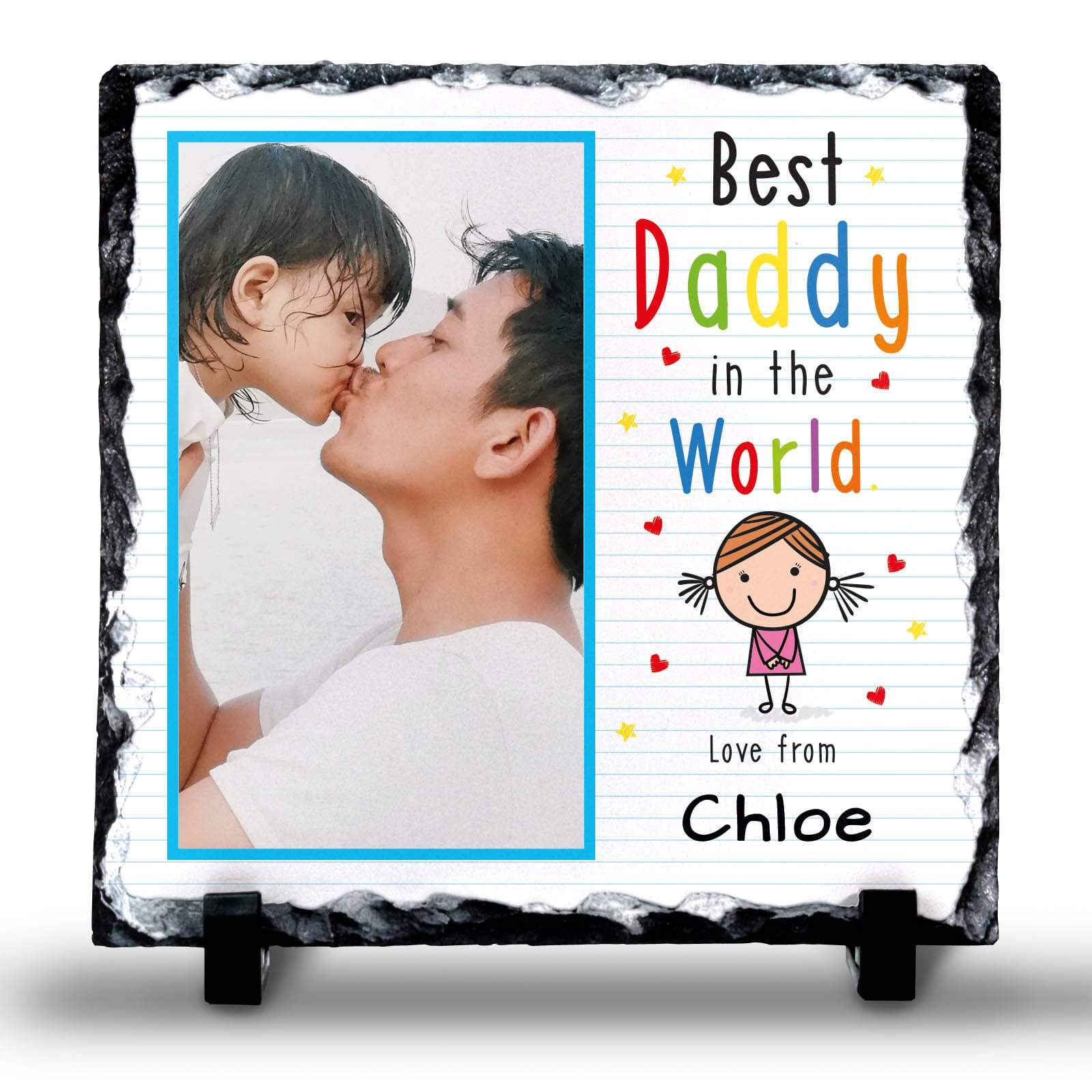 Best Daddy In The World Photo Rock Slate