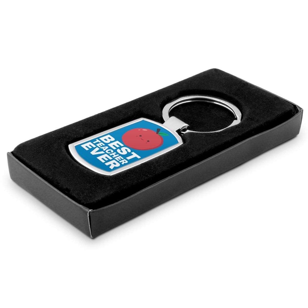 Blue Best Teacher Ever Personalised Keyring