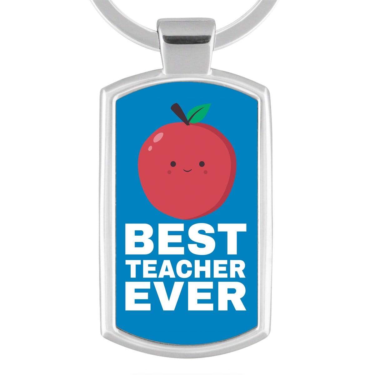 Blue Best Teacher Ever Personalised Keyring