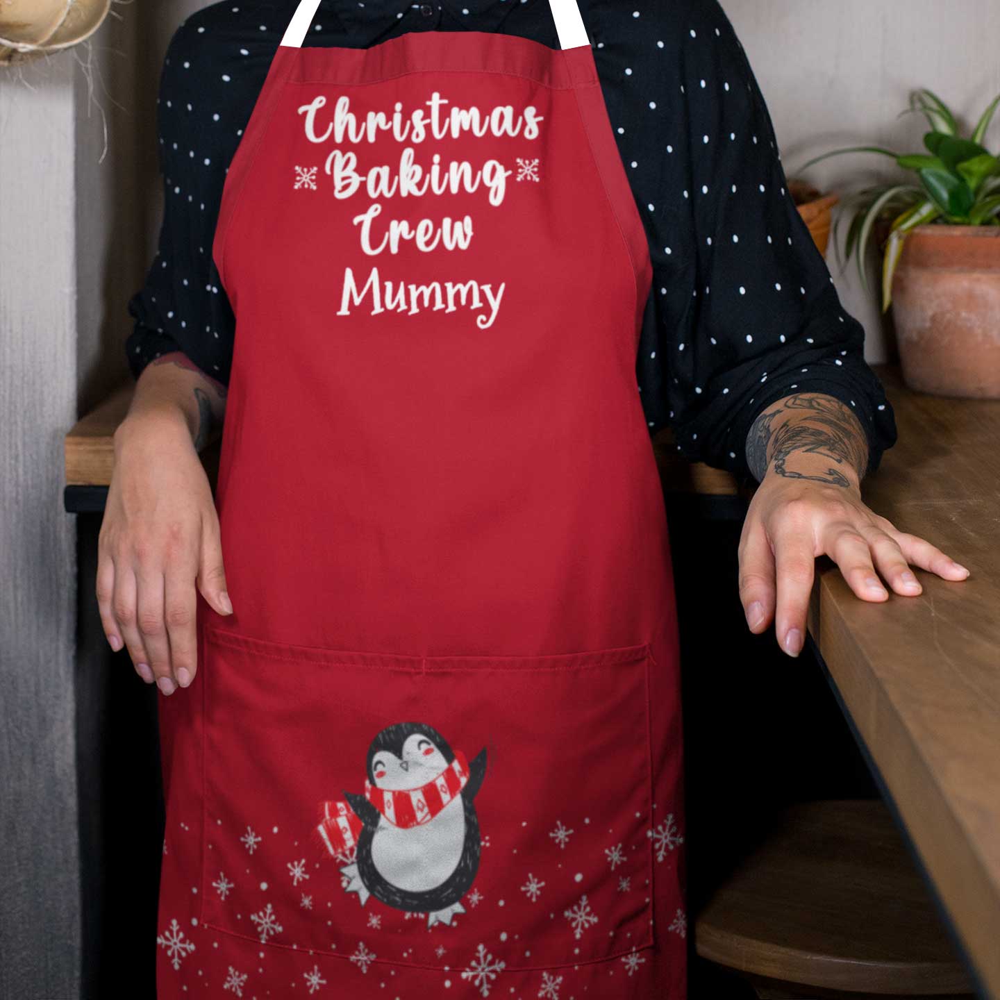 Christmas Baking Crew Adult Personalised Apron