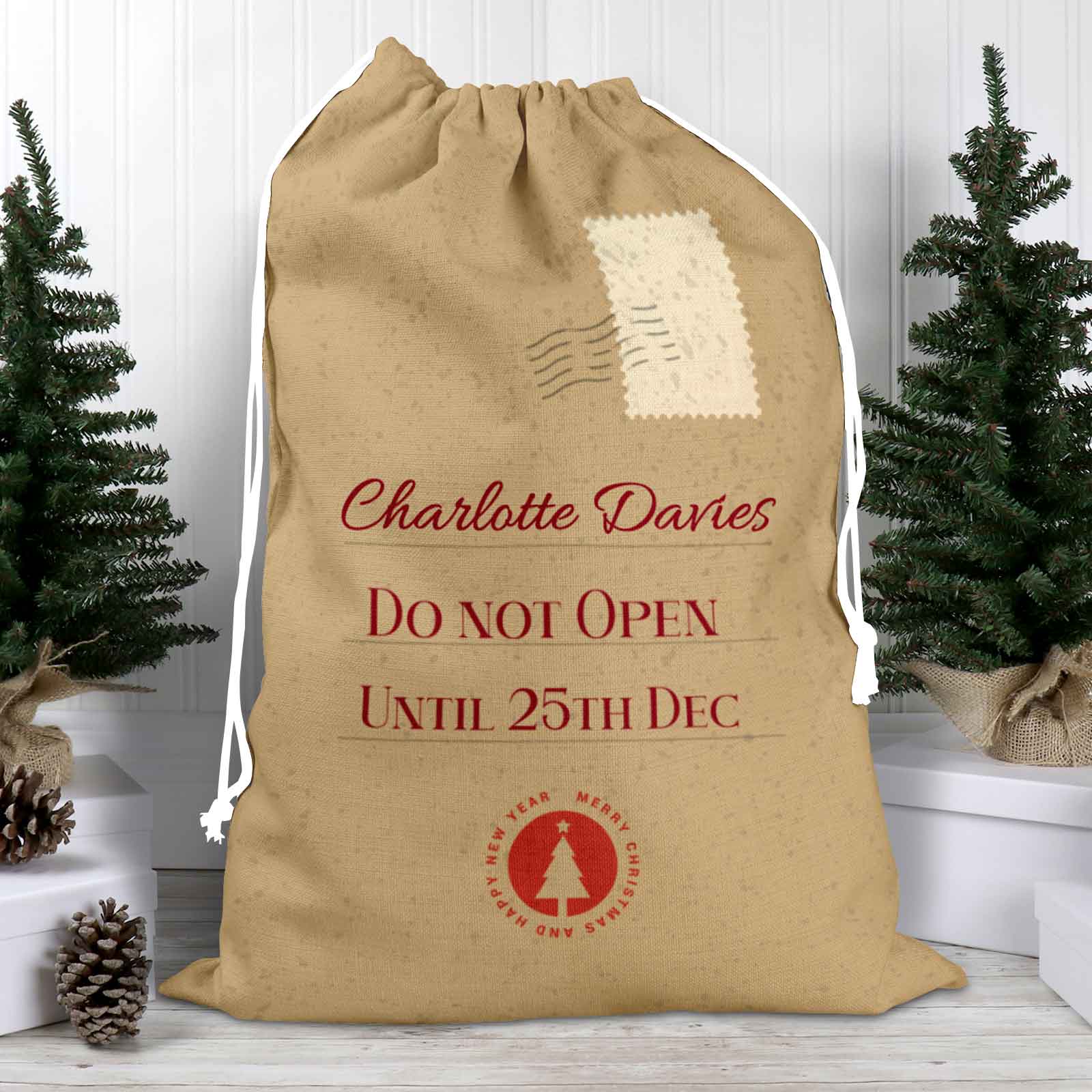 Do Not Open Until December 25th Personalised Santa Sack