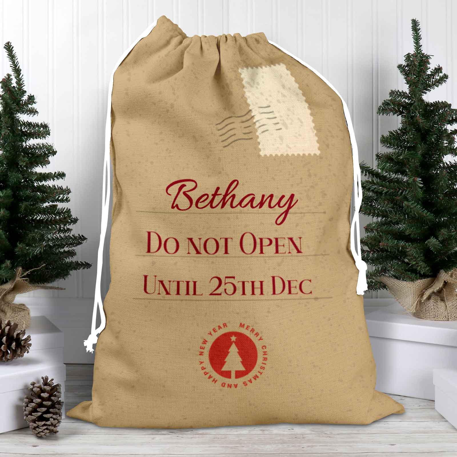 Do Not Open Until December 25th Personalised Santa Sack