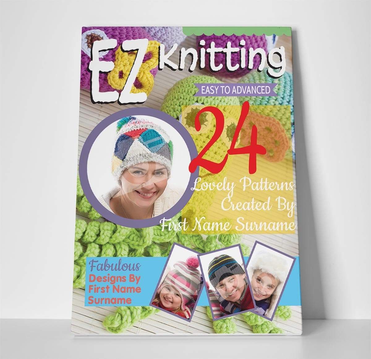 EZ Knitting Magazine Cover Spoof Canvas Print