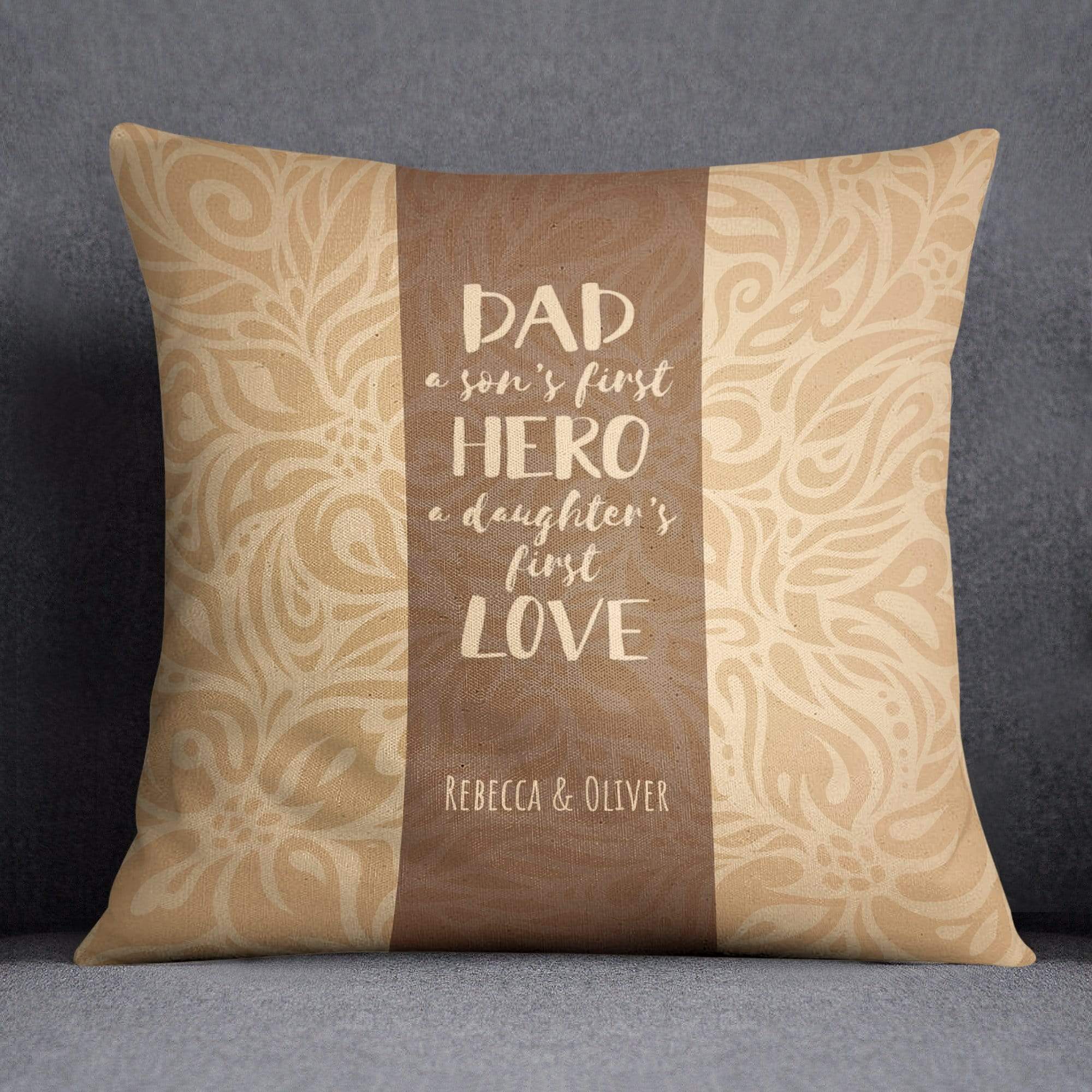 First Hero First Love Personalised Cushion
