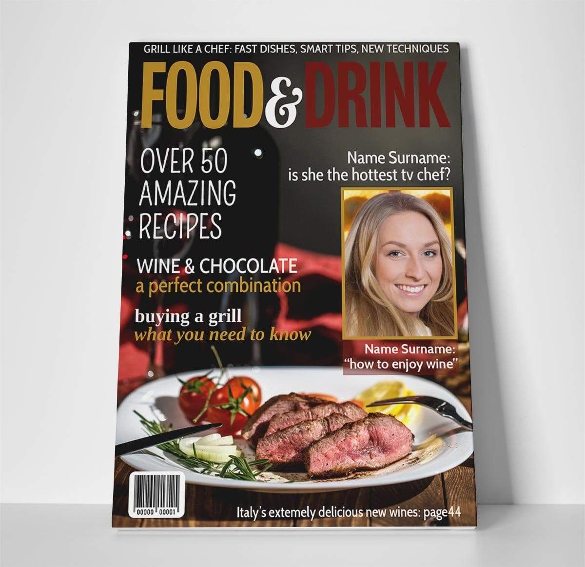 Food and Drink Magazine Cover Spoof Canvas Print