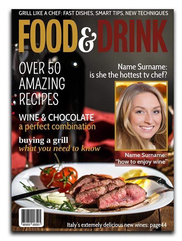 Food and Drink Magazine Cover Spoof Canvas Print