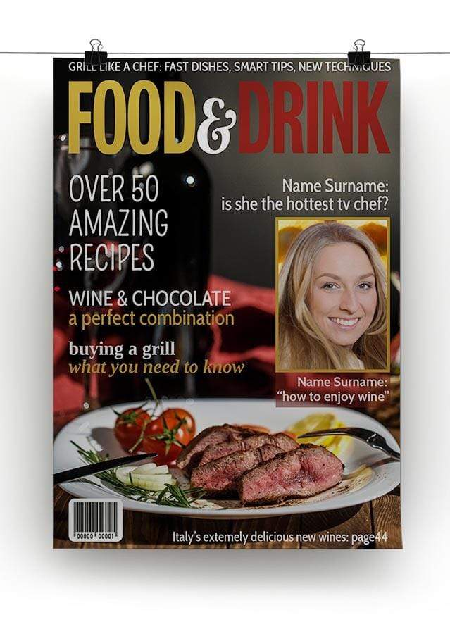 Food and Drink Magazine Cover Spoof Framed Print
