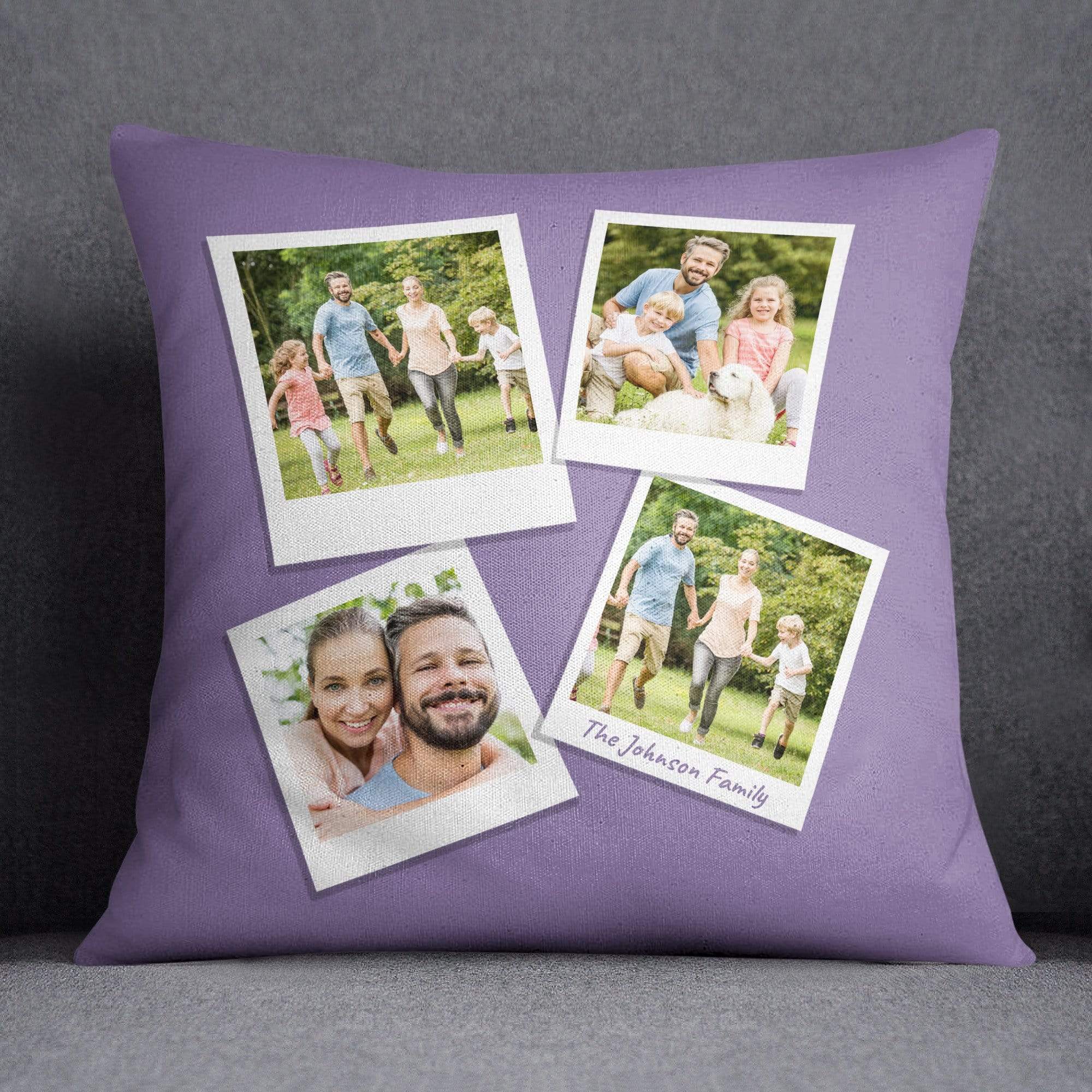 Four Polaroid Personalised Cushion
