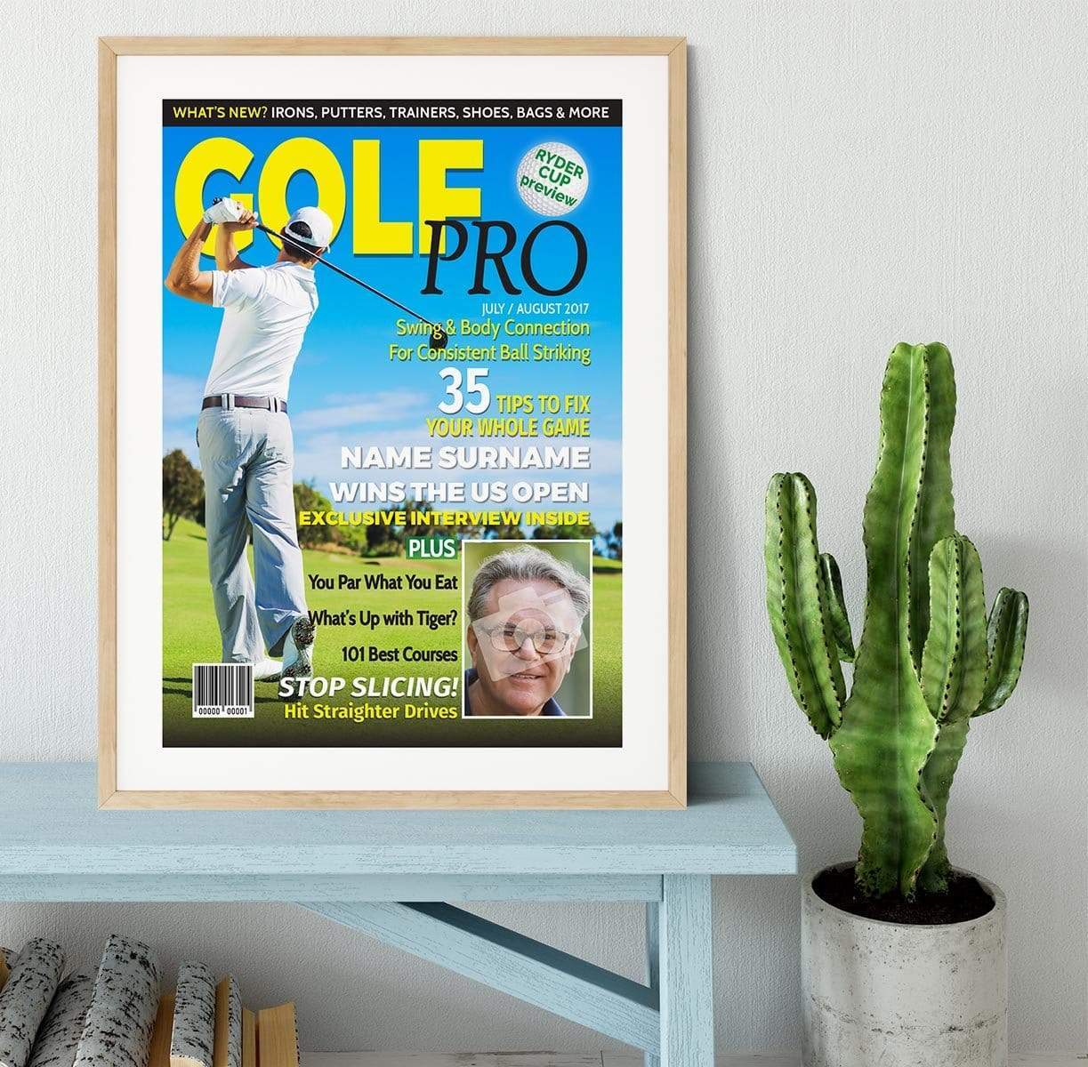 Golf Pro Magazine Cover Spoof Framed Print
