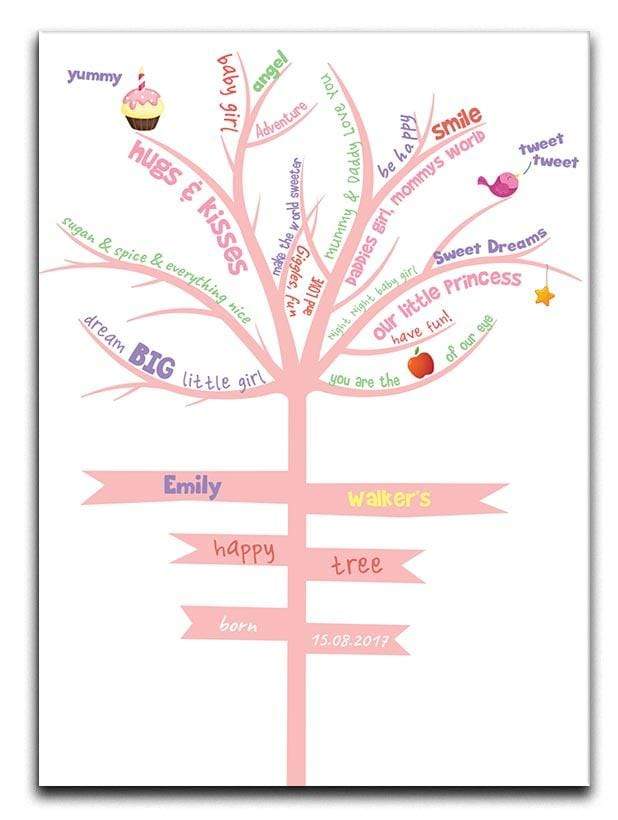 Happy Tree Personalised Baby Print