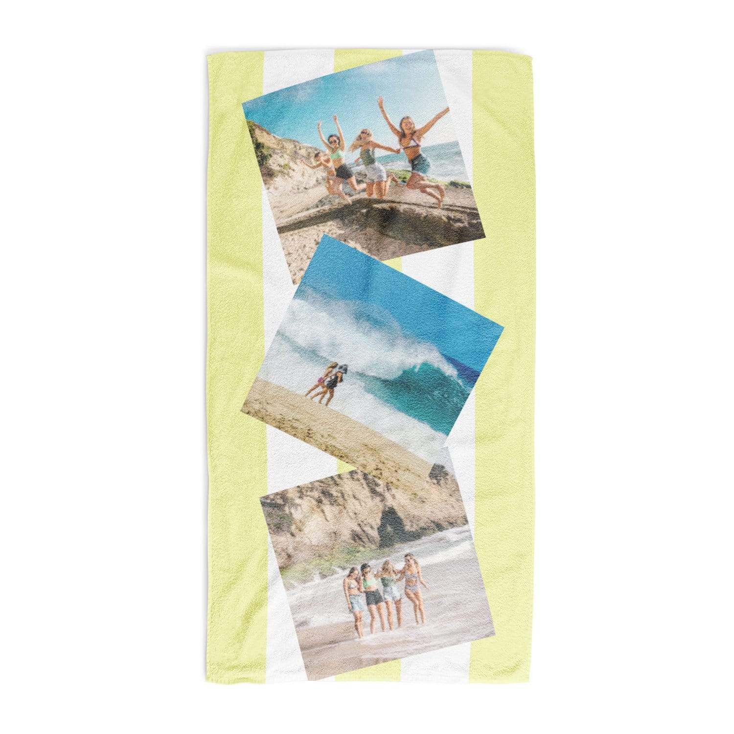 Holiday Snaps Striped Personalised Towel