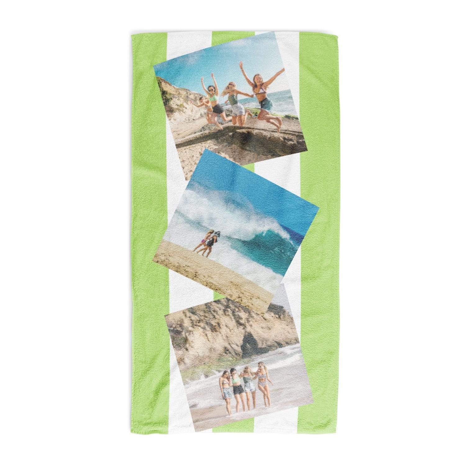 Holiday Snaps Striped Personalised Towel