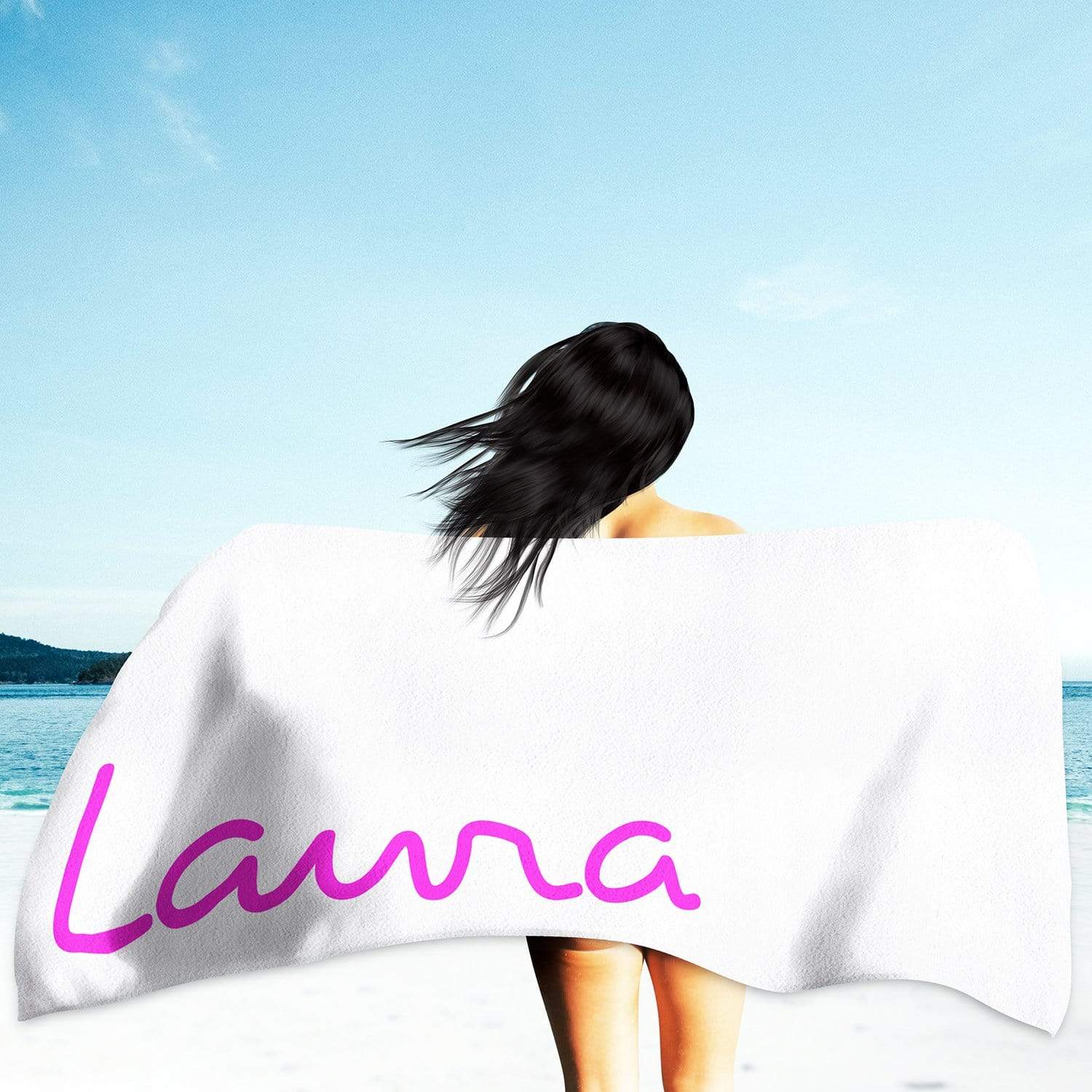 Island Inspired Personalised Beach Towel