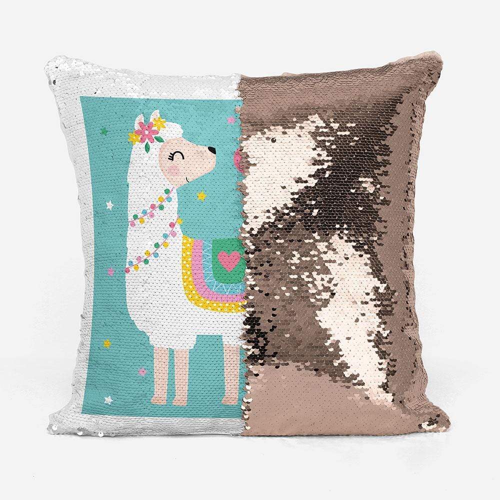 Just Be You Llama Magic Personalised Sequin Cushion