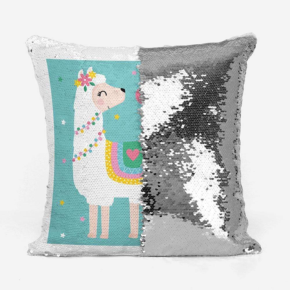 Just Be You Llama Magic Personalised Sequin Cushion