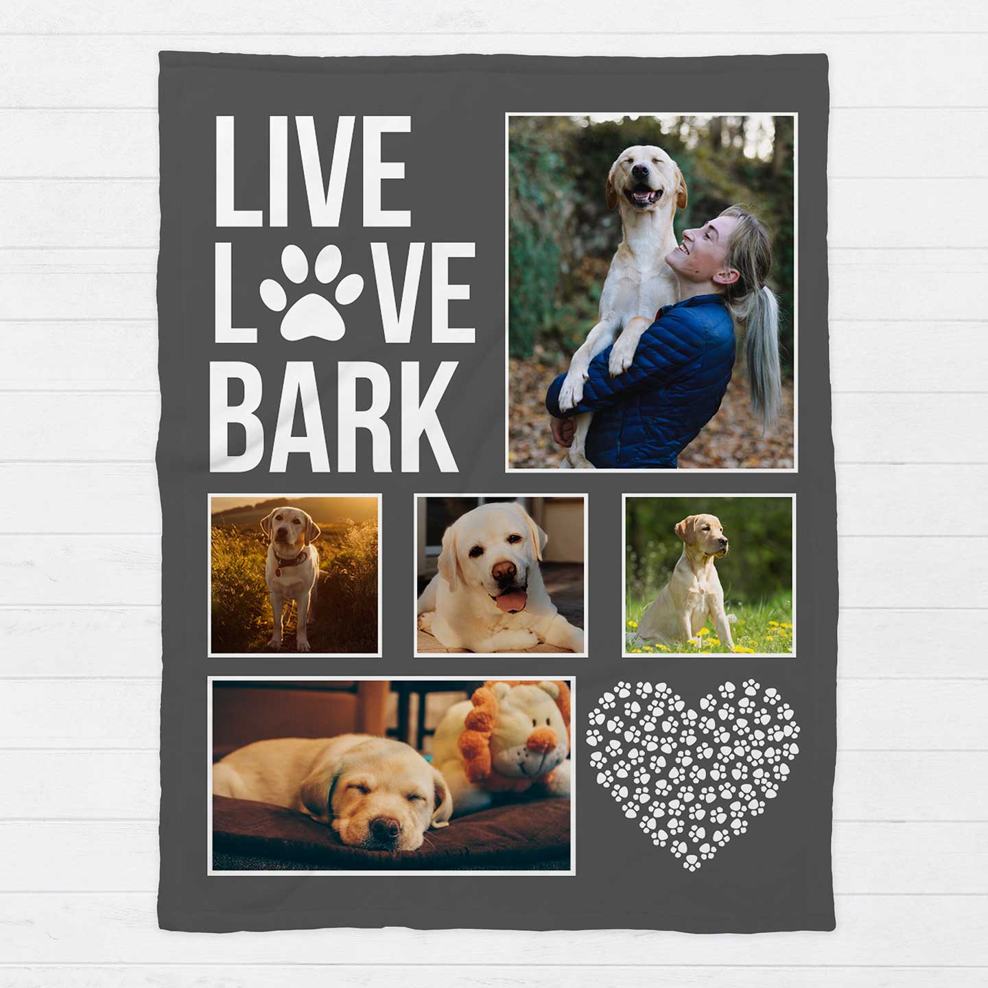 Live Love Bark Personalised Dog Blanket