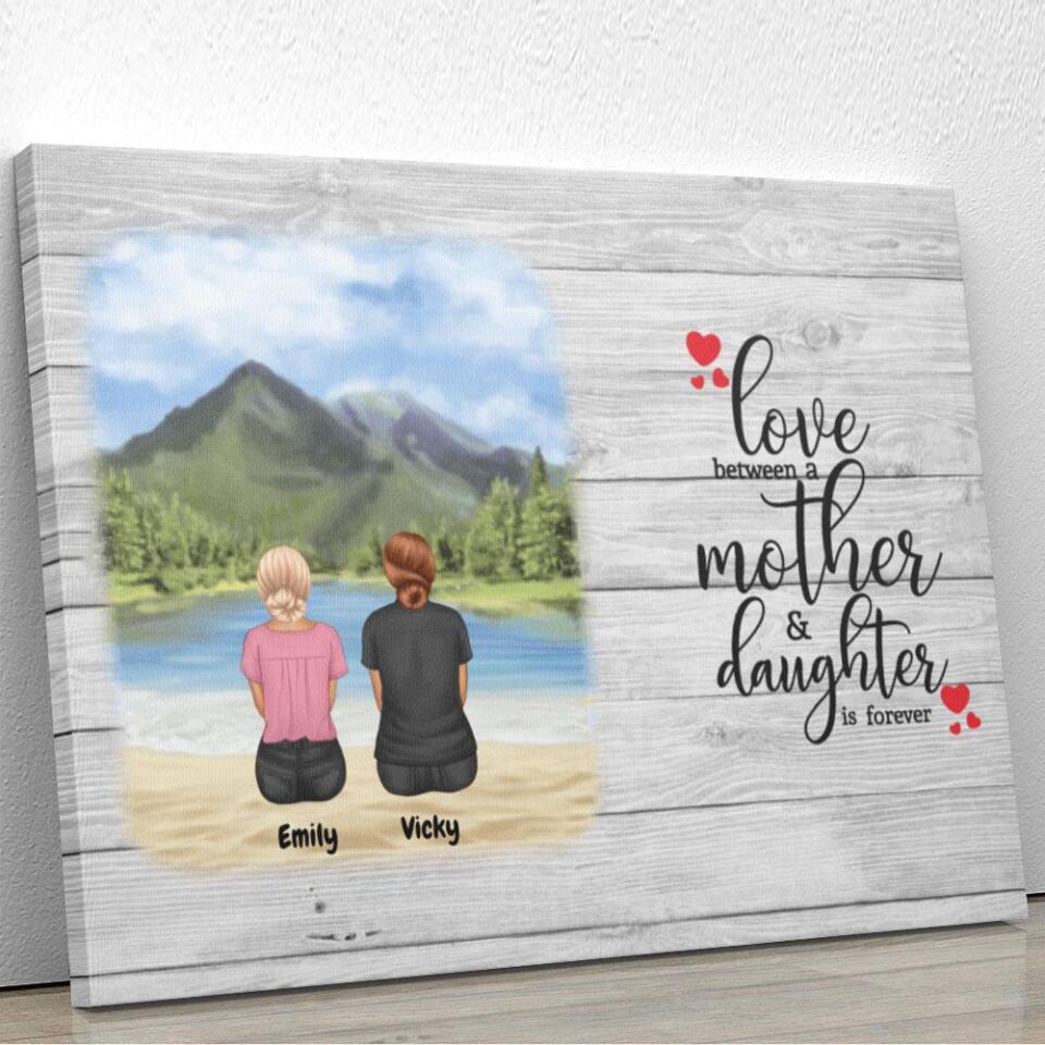 Love Between A Mother & Daughter Mountain View Canvas Print