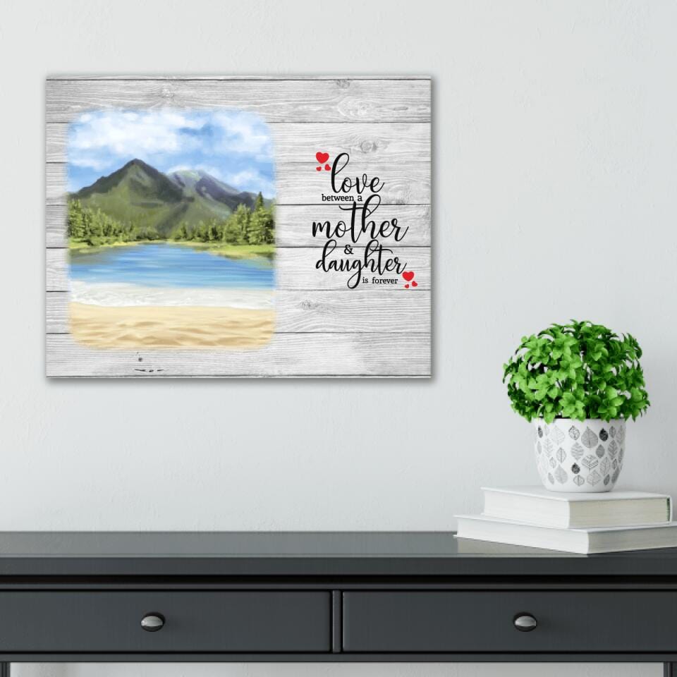 Love Between A Mother & Daughter Mountain View Canvas Print