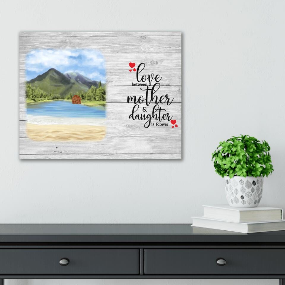 Love Between A Mother & Daughter Mountain View Canvas Print