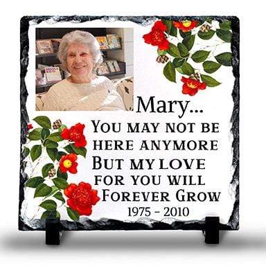 Love Forever Grows Memorial Personalised Photo Slate