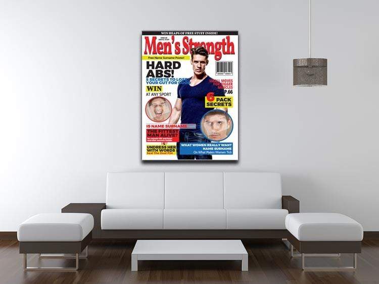 Mens Strength Magazine Cover Spoof Canvas Print