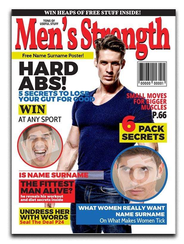 Mens Strength Magazine Cover Spoof Framed Print