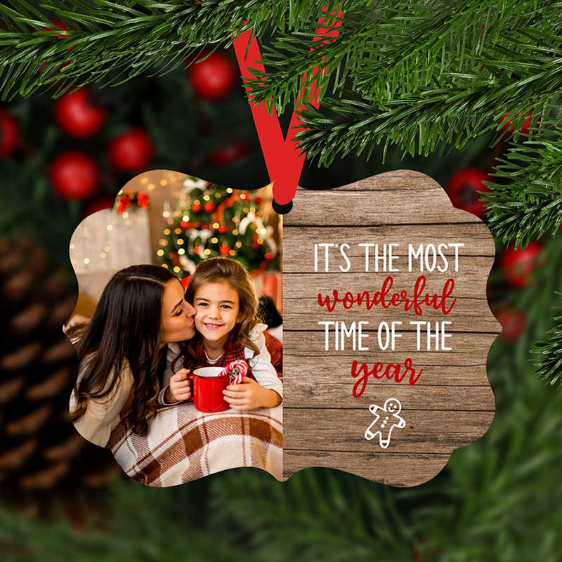 Most Wonderful Time of The Year Photo Upload Christmas Ornament