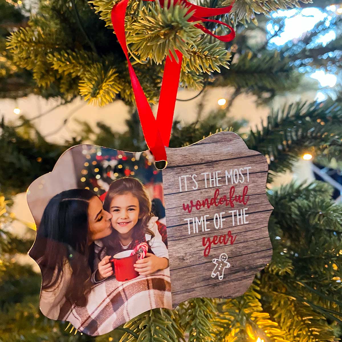 Most Wonderful Time of The Year Photo Upload Christmas Ornament