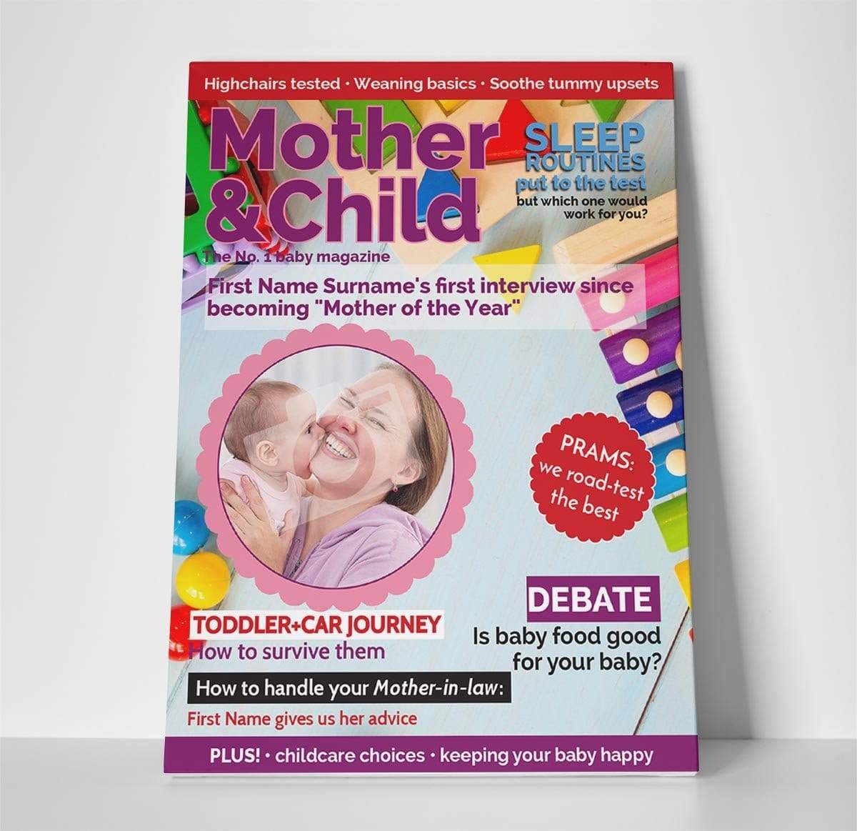 Mother and Child Magazine Cover Spoof Canvas Print