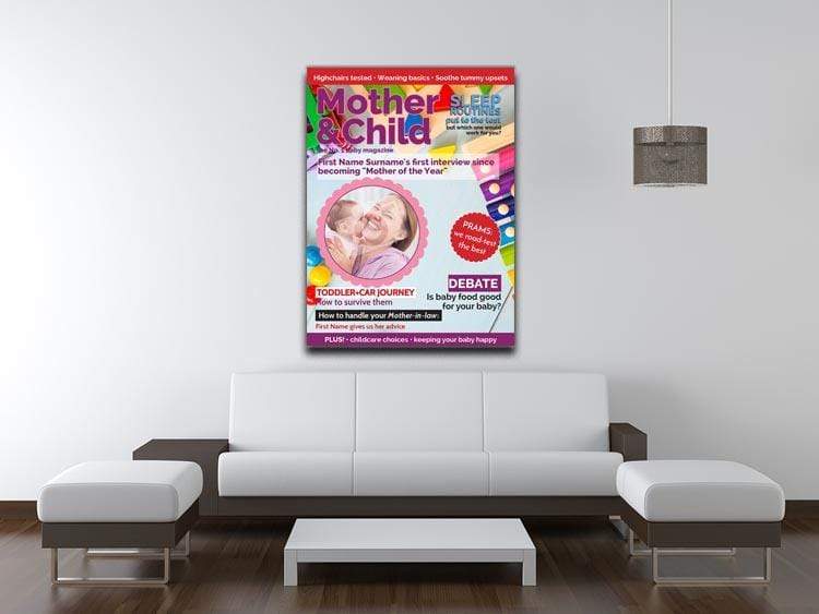 Mother and Child Magazine Cover Spoof Canvas Print