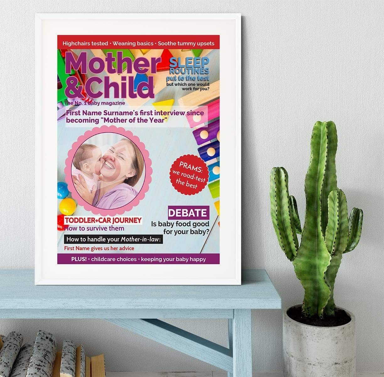 Mother and Child Magazine Cover Spoof Framed Print
