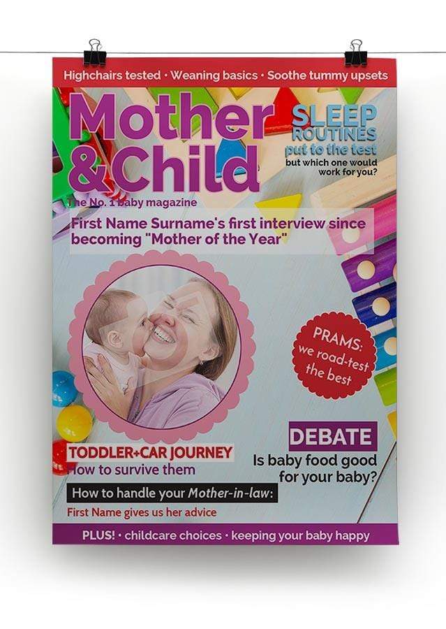 Mother and Child Magazine Cover Spoof Framed Print