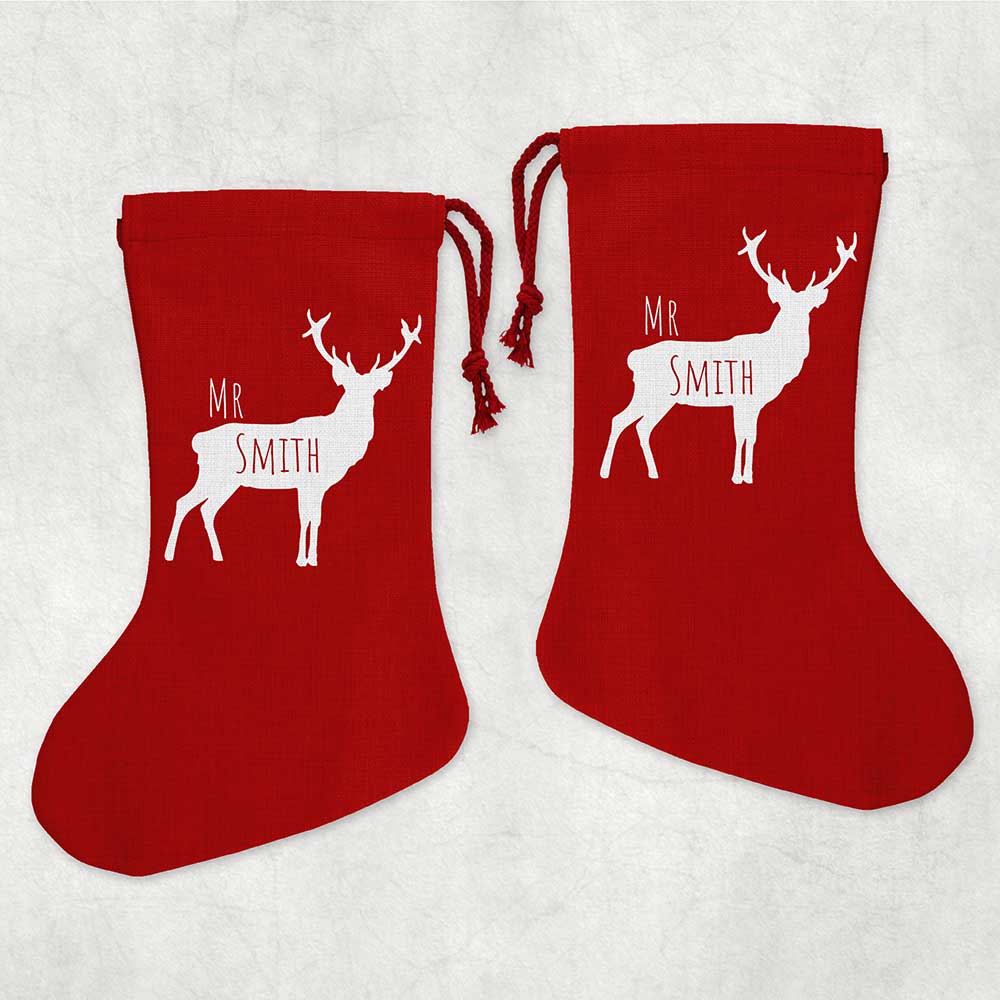 Mr or Mrs Reindeer Personalised Stocking