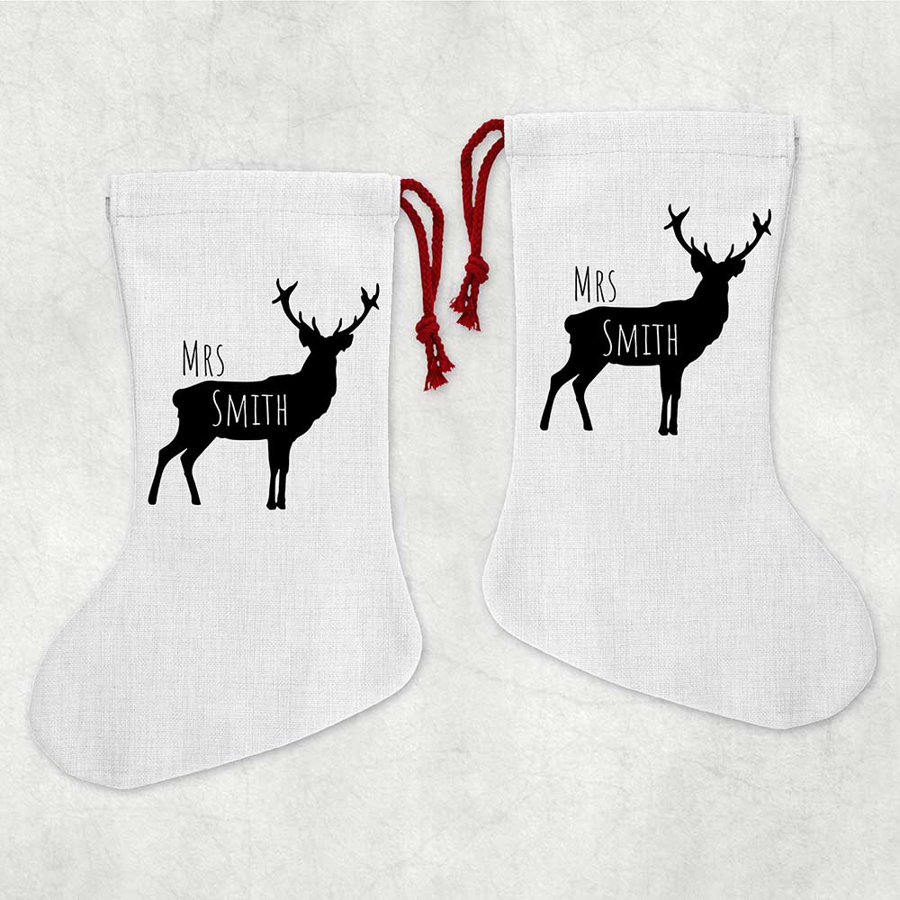 Mr or Mrs Reindeer Personalised Stocking