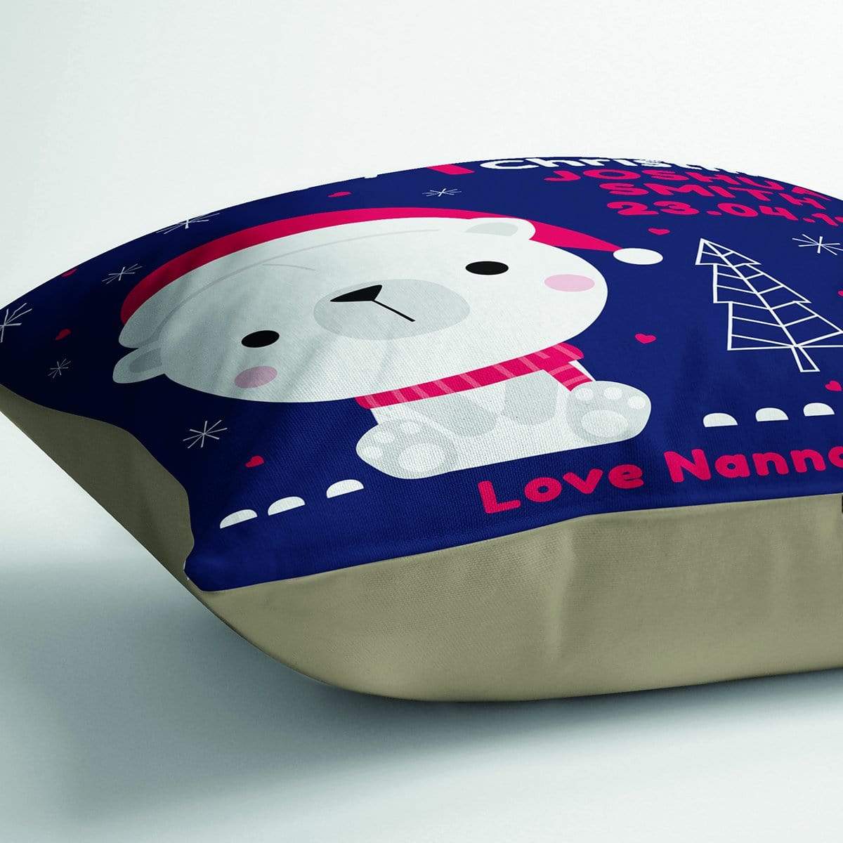 My First Christmas Navy Personalised Cushion
