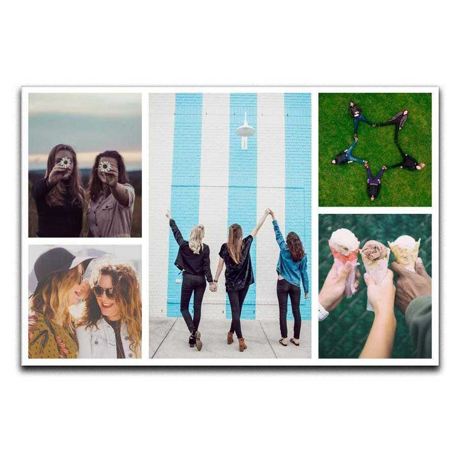 Personalised 5 Photo Collage Canvas