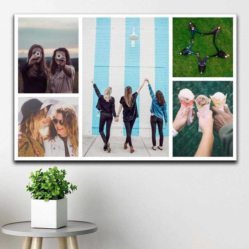 Personalised 5 Photo Collage Canvas