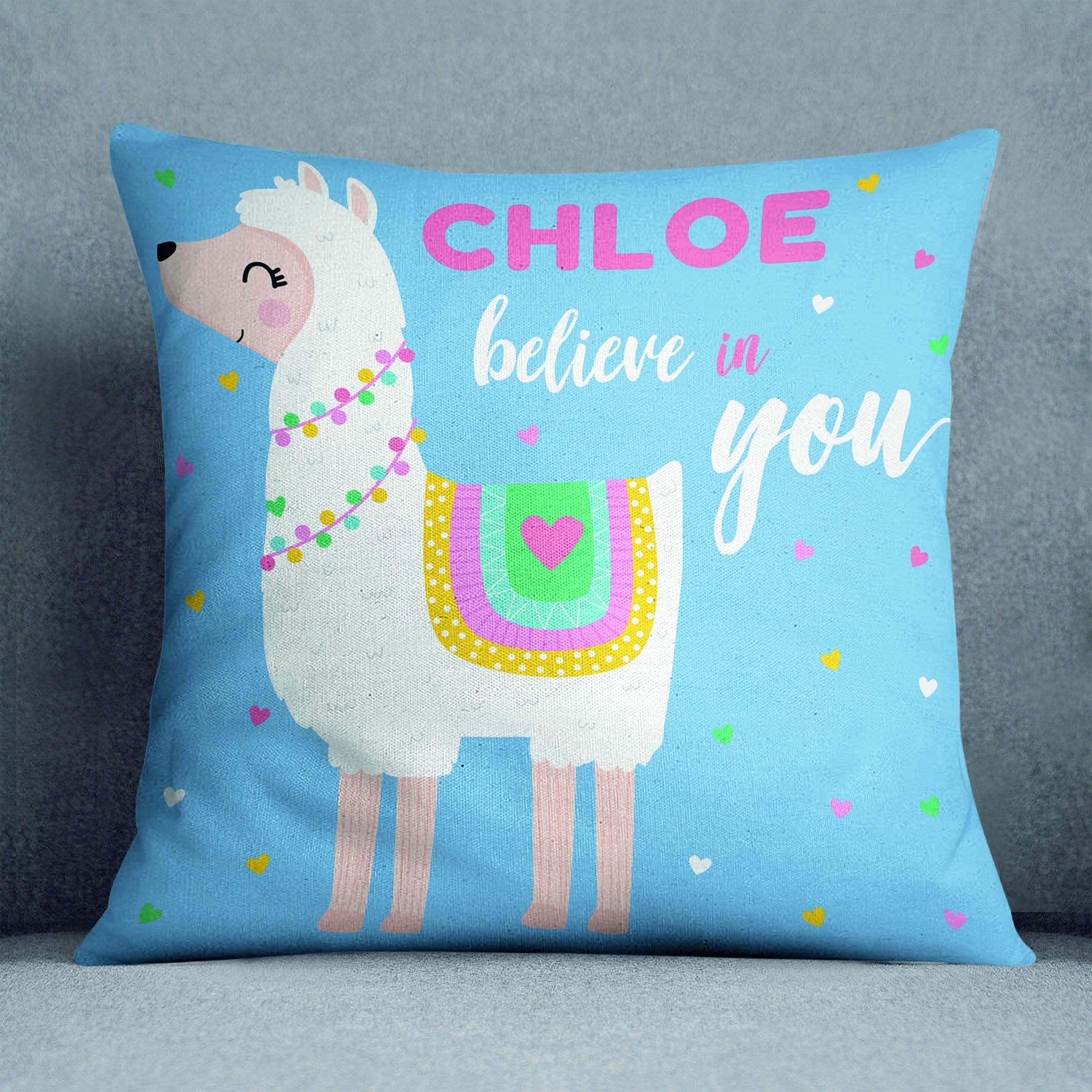 Personalised Believe in You Llama Cushion