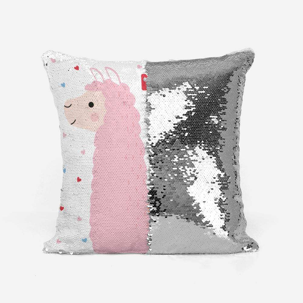 Personalised Believe in You Pink Llama Sequin Magic Cushion