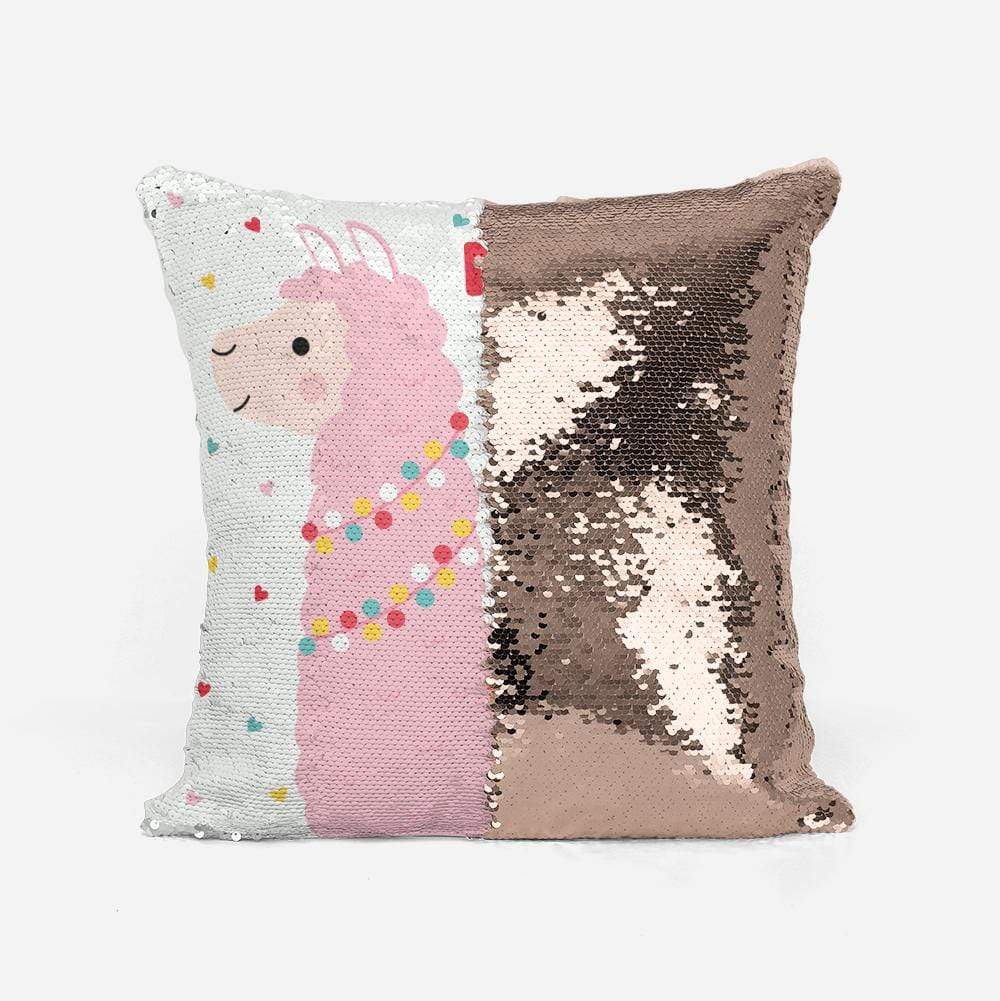 Personalised Believe in You Rainbow Llama Sequin Magic Cushion