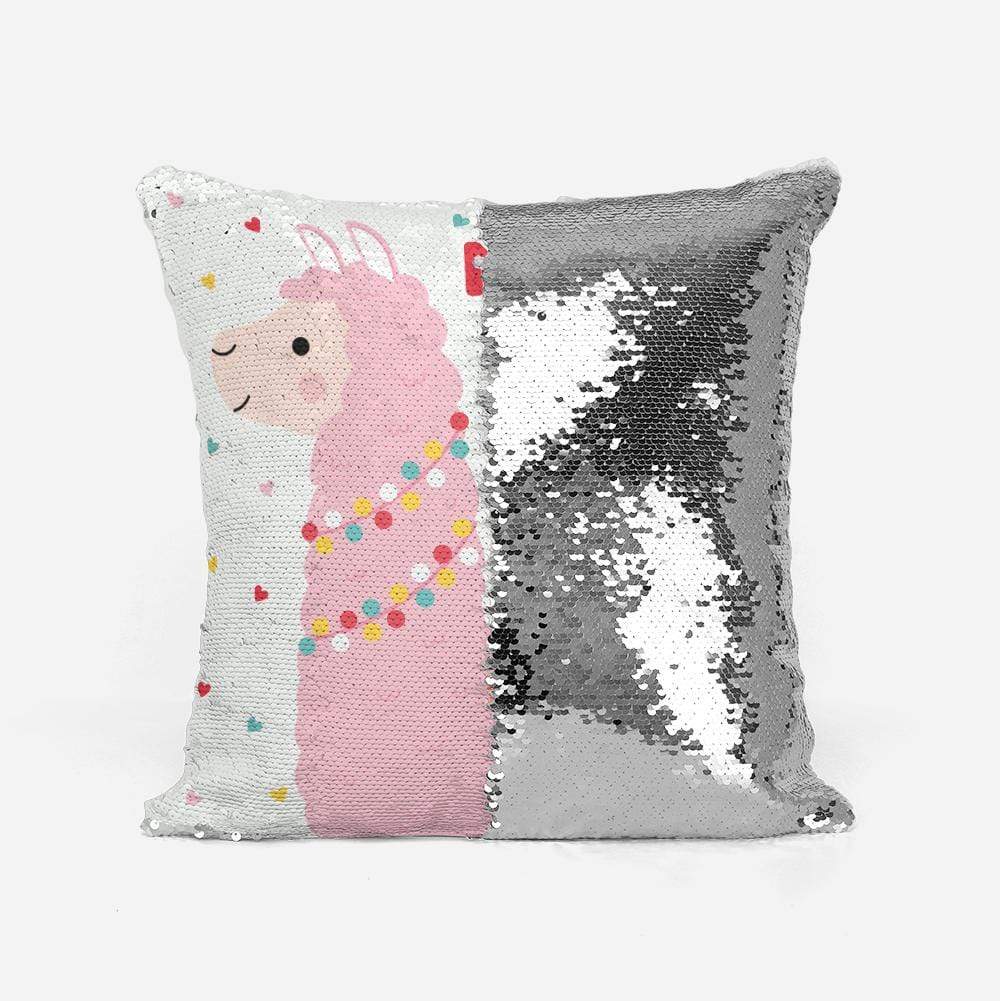 Personalised Believe in You Rainbow Llama Sequin Magic Cushion
