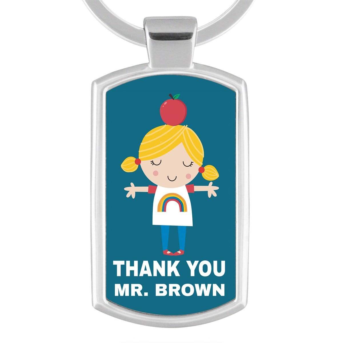 Personalised Blue Girl Thank You Keyring